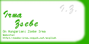 irma zsebe business card